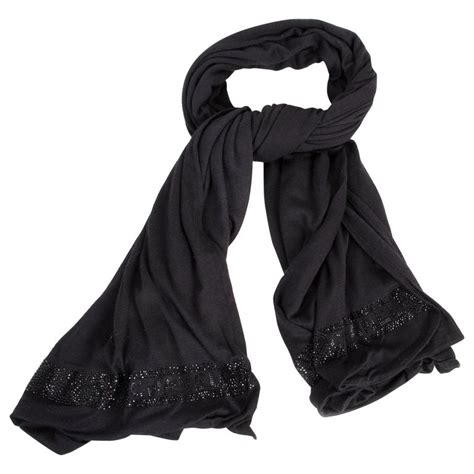 black chanel cashmere scarf